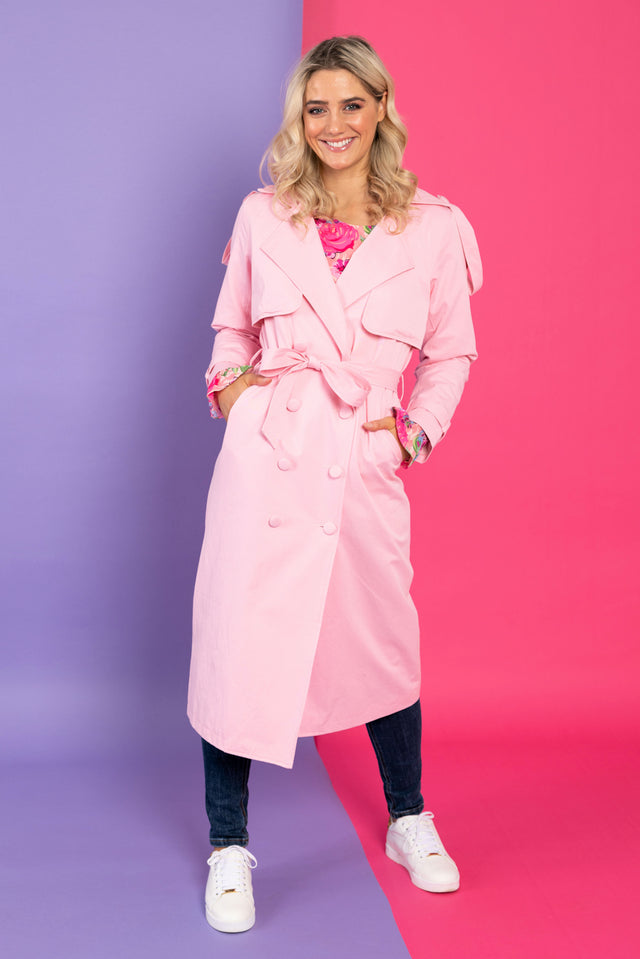 Vine Light Pink Trench Coat