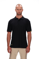 mens black polo with red trim 