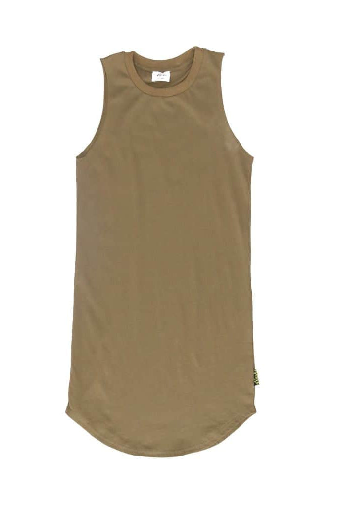 girls singlet dress khaki
