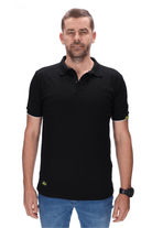 mens black slim fit polo with white trim