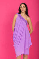 Lilac one shoulder midi dress