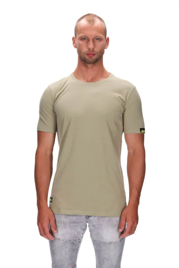 mens slim fitting tee light green