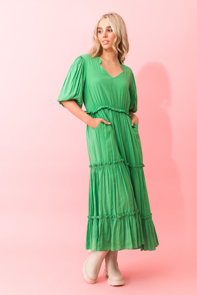Amelia Cotton Maxi Dress Green