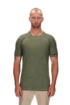 mens slim fit stonewash green tee