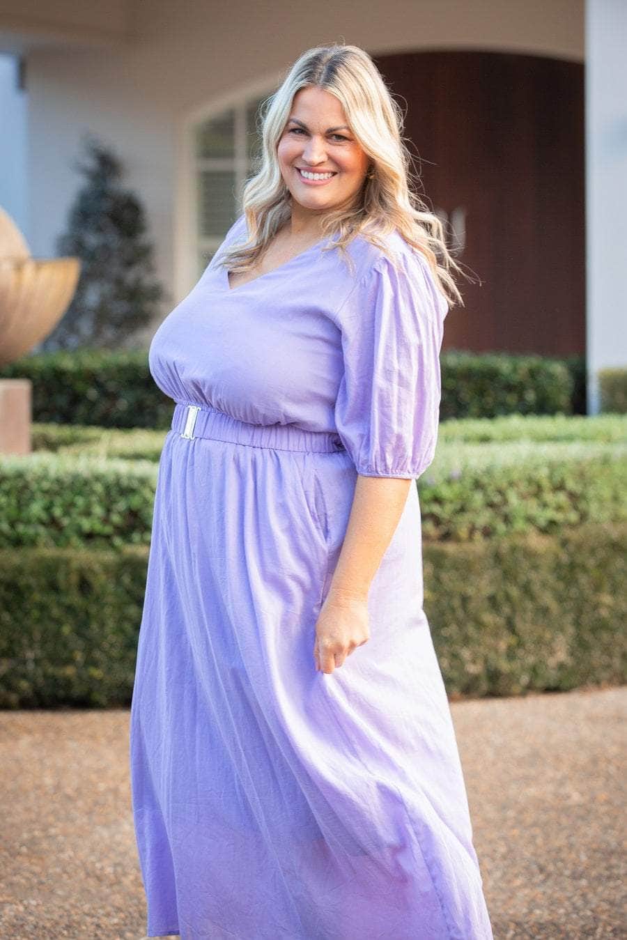Rohan V Neck Midi Dress Lilac Augustine Rohan V Neck Midi Dress Lilac Augustine