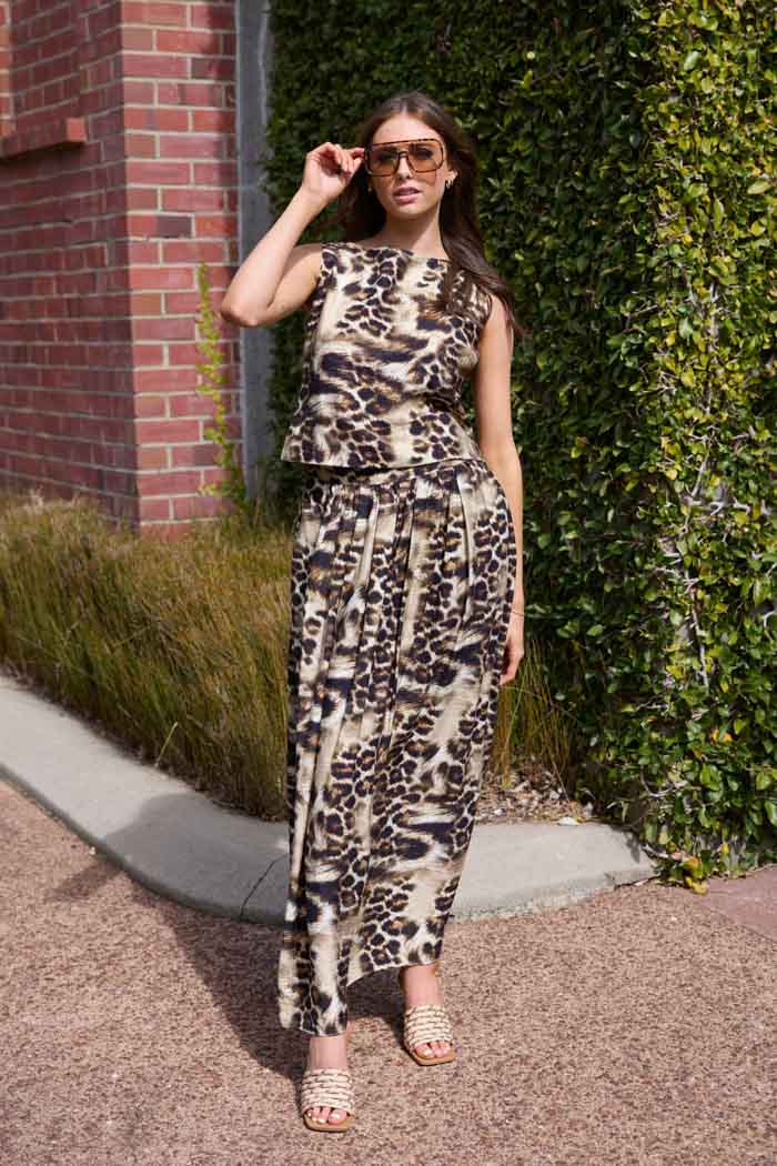 Leopard print maxi skirt