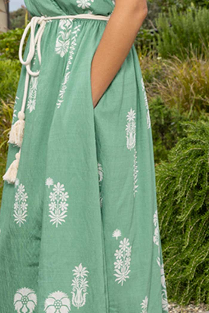 Grace Wrap Dress Green Print Augustine Grace Wrap Dress Green Print Augustine