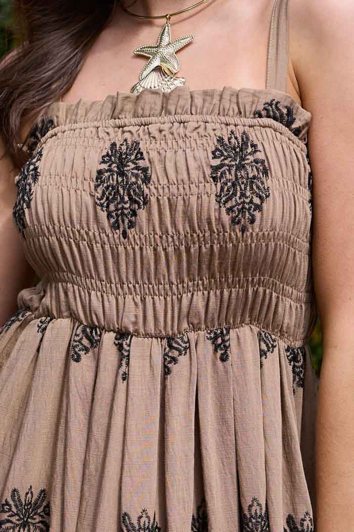 Everett Embroidered Maxi Dress Caramel Augustine Everett Embroidered Maxi Dress Caramel Augustine