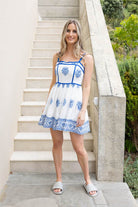 Pixie Embroidered Mini Dress White Blue Augustine Pixie Embroidered Mini Dress White Blue Augustine