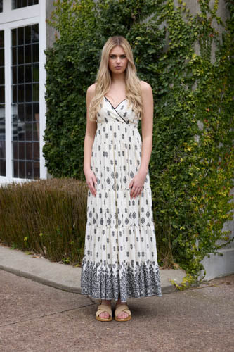 Black and cream maxi dress