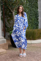 Blue print maxi dress