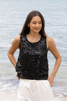 Black sequin singlet