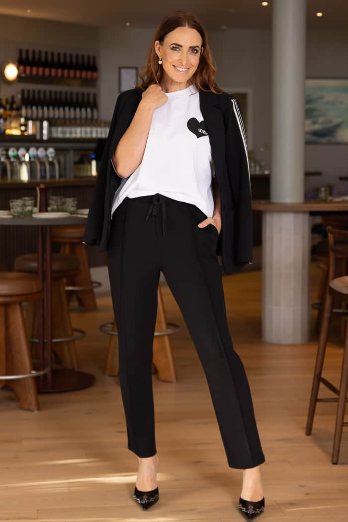 black tailored pant