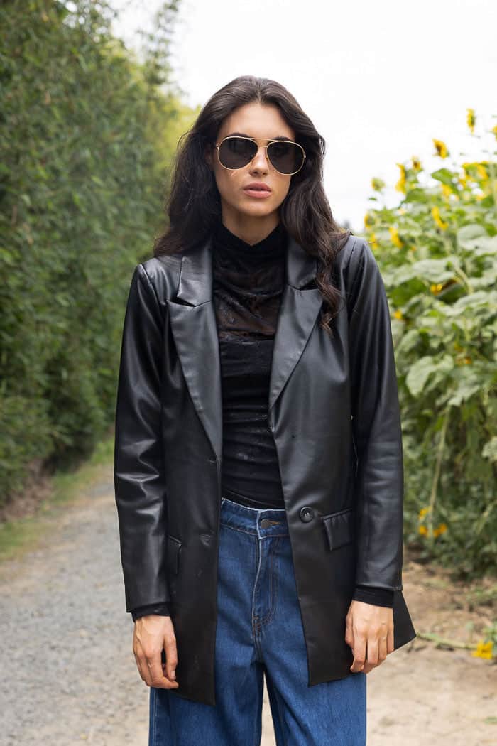 Black leather jacket