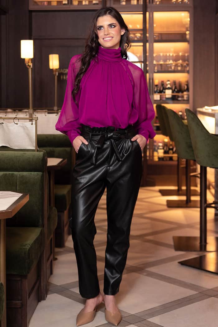 berry purple blouse