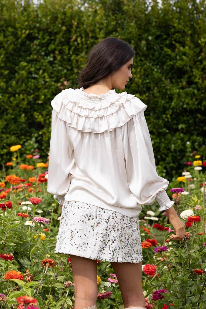 silver sequins mini skirt 