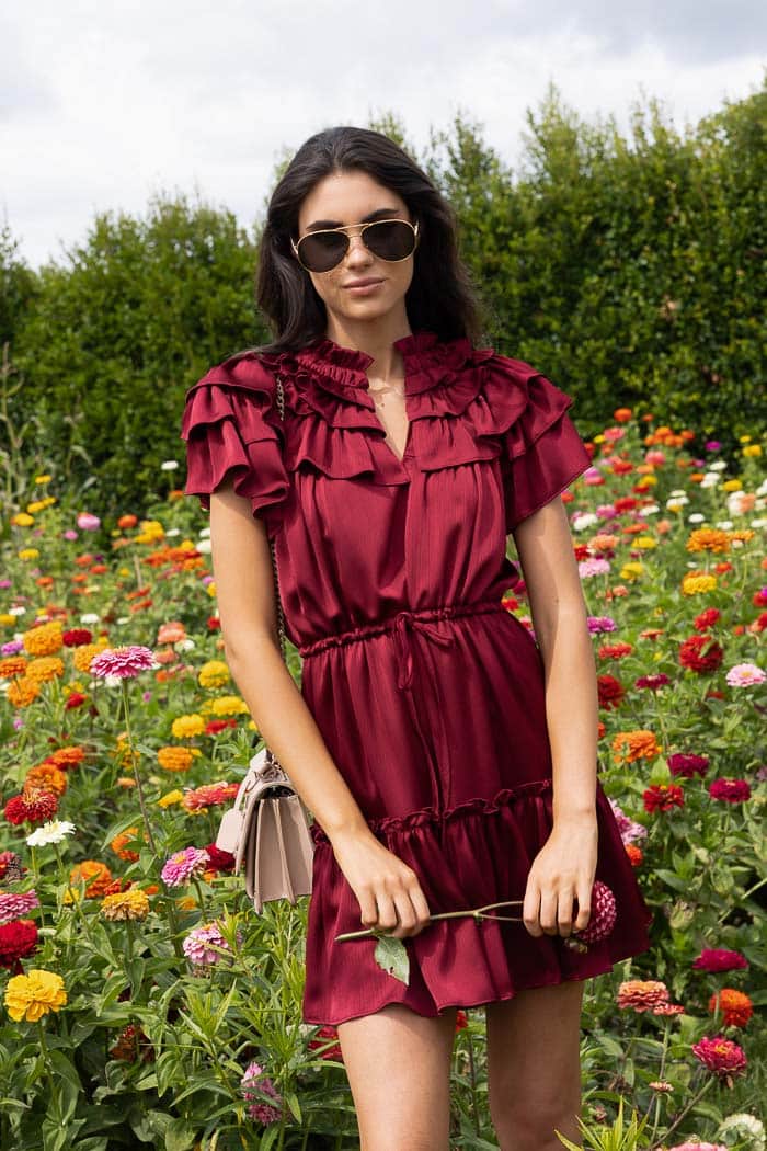 maroon mini dress