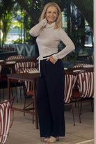 black tailored pant wide leg