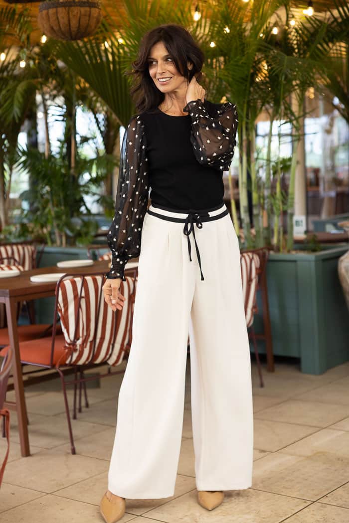 off white tailored pant wide leg