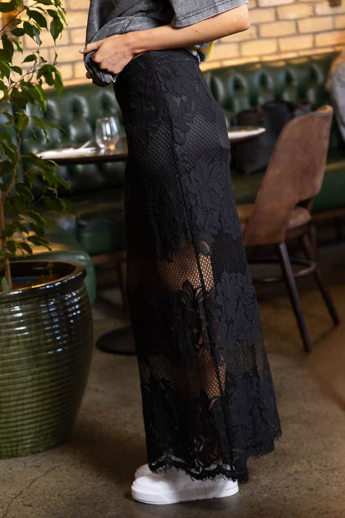 Charlotte Lace Maxi Skirt Black Black 2