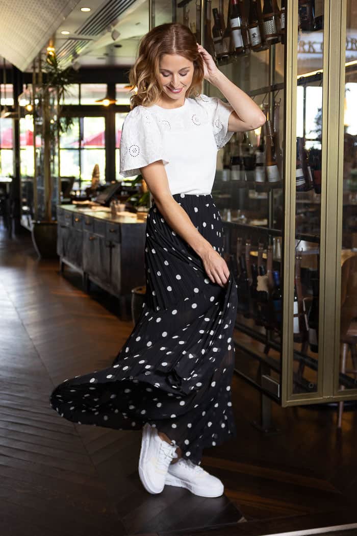 Nicola Maxi Skirt Spot Black 2