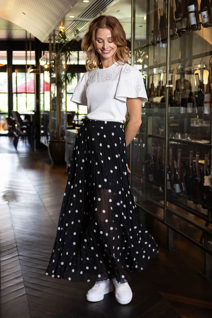 Nicola Maxi Skirt Spot Black 3