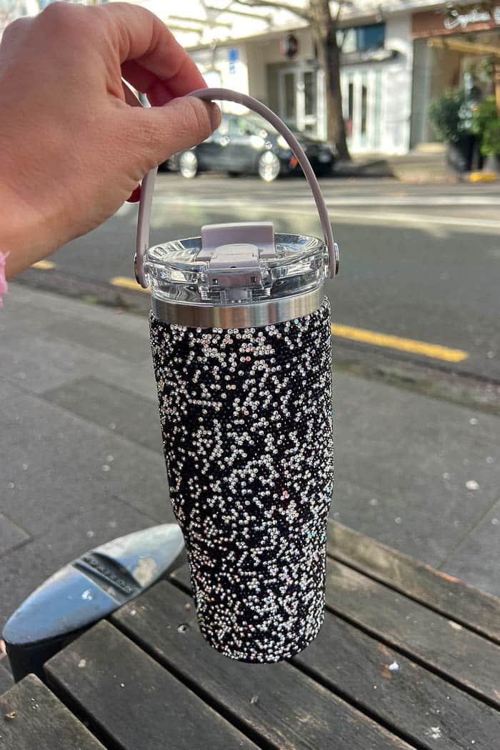 Drink Bottle 900ml With Handle Black Silver 2