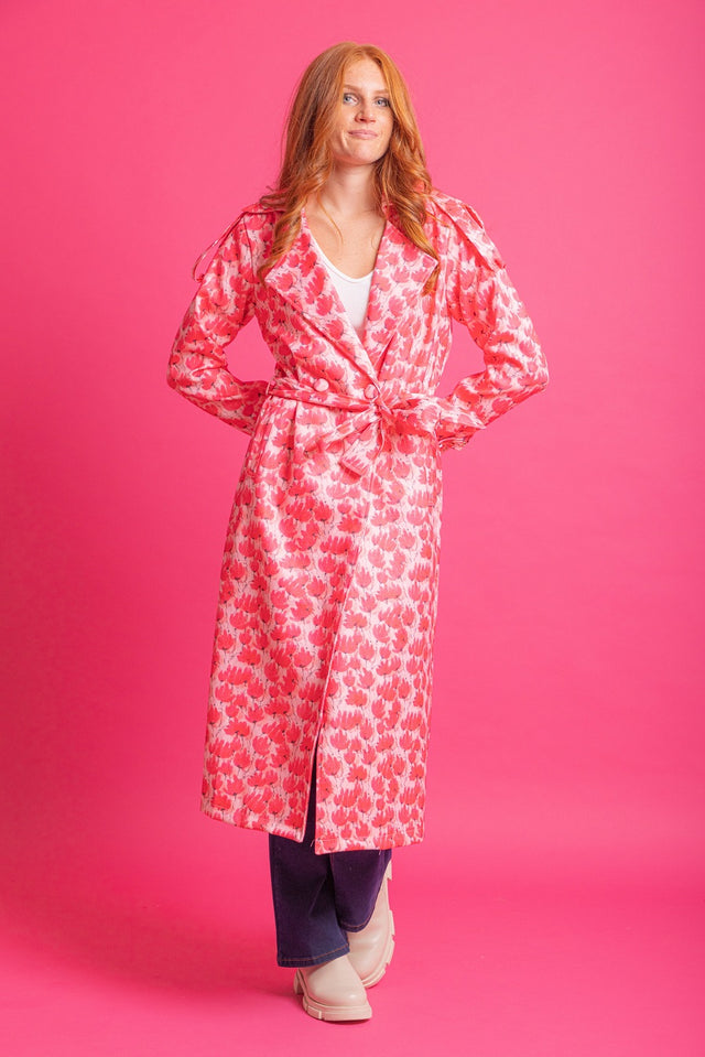 Carrie Trench Pink Fluro