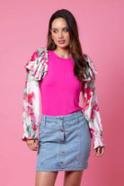 pink floral top plus size