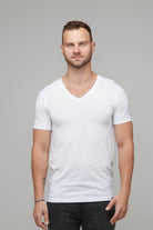 mens v-neck tee white