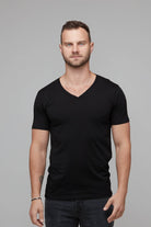 mens v-neck tee black 