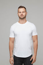 mens white cotton crew tee