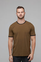 mens khaki and black tee nz