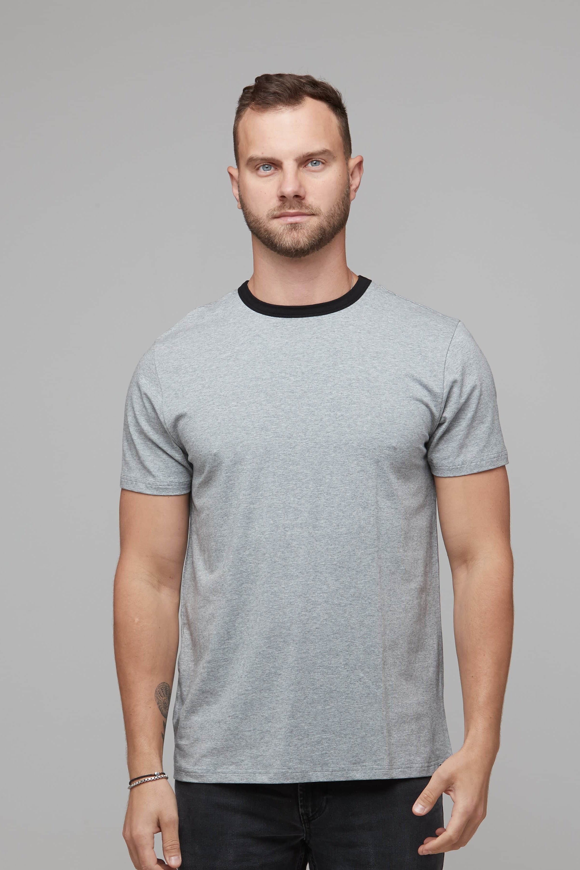 mens grey and black contrast tee