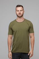mens army green fitted tee