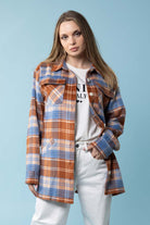 rust tartan shirt shacket