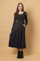 black midi dress plus size