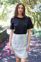 black embroidered tshirt