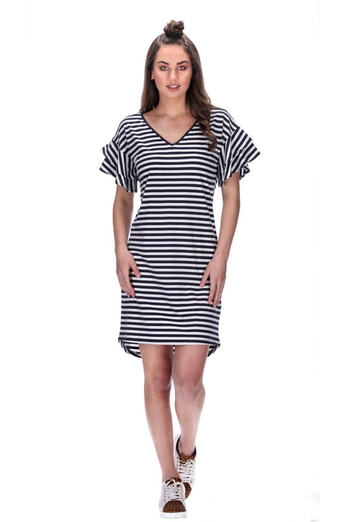 Alyssa Dress Navy Stripe