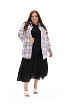 purple tartan shacket plus size