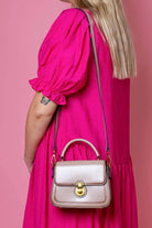 blush leather handbag