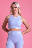 light blue crop top bra