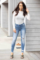 light blue skinny leg jean ripped