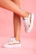 beige snakeprint sneaker