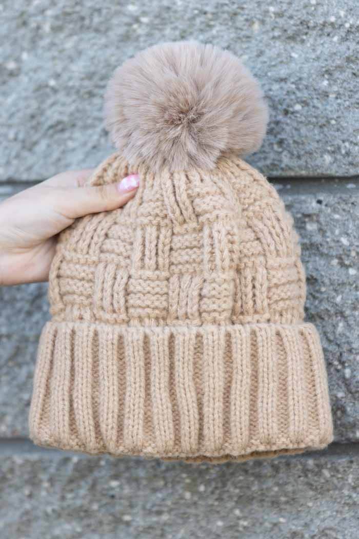 Beige Cable Knit Beanie – Augustine