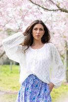 white checkered blouse