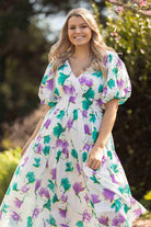 white floral maxi dress