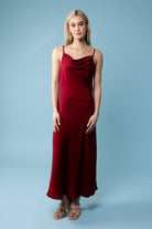 red bias maxi dress