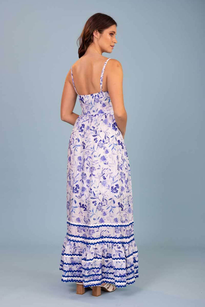 Buy Forget Me Knot Ric Rac Dress White / Blue by The Bay online - Augustine