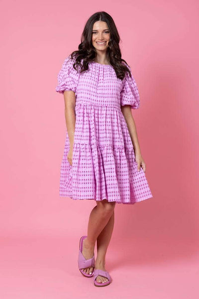 Brittany Dress Pink Check – Augustine